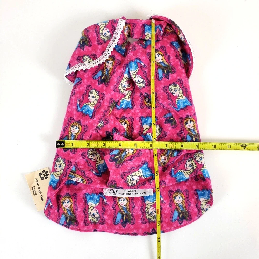 NEW!! Handmade Frozen Doggie Pink Outfit Pet Dog Ana Elsa 7-11 lbs